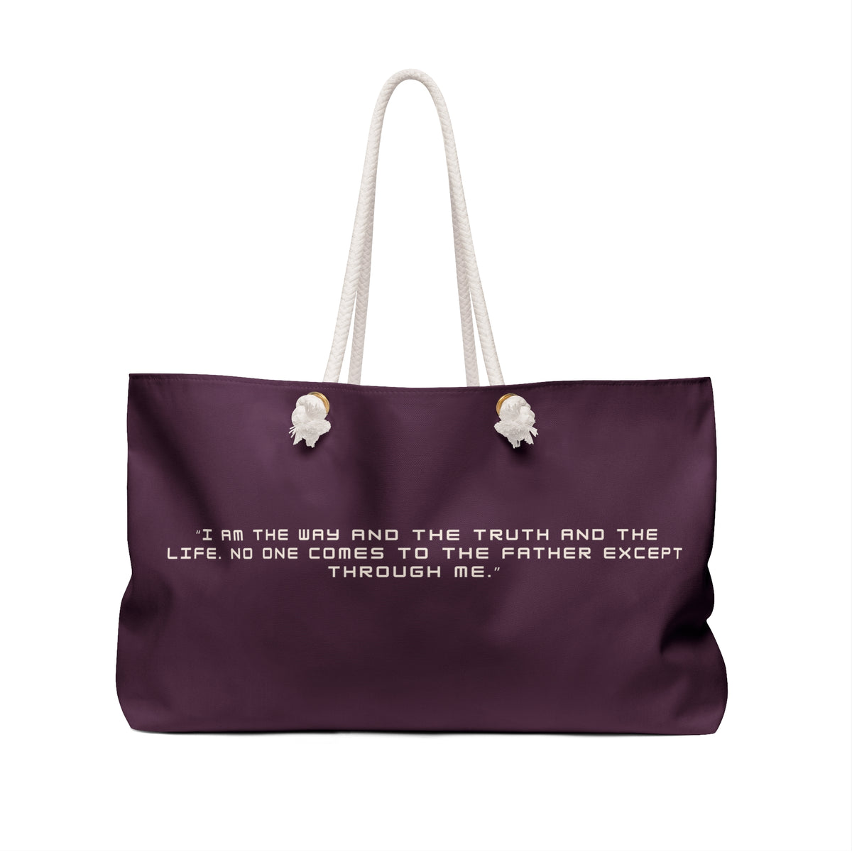 John 14:6 Plum/Cream Weekender Tote