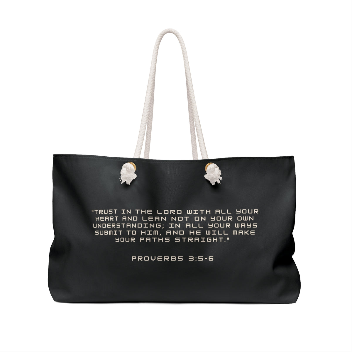 Carry Faith Black/Cream Weekender Tote