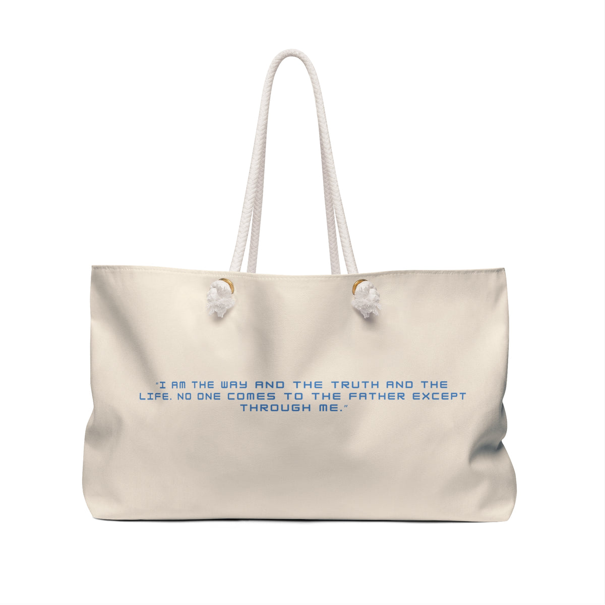 John 14:6 Ocean Blue/Cream Weekender Tote