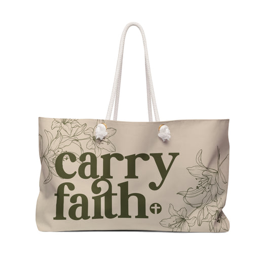 Carry Faith Pistachio Weekender Tote