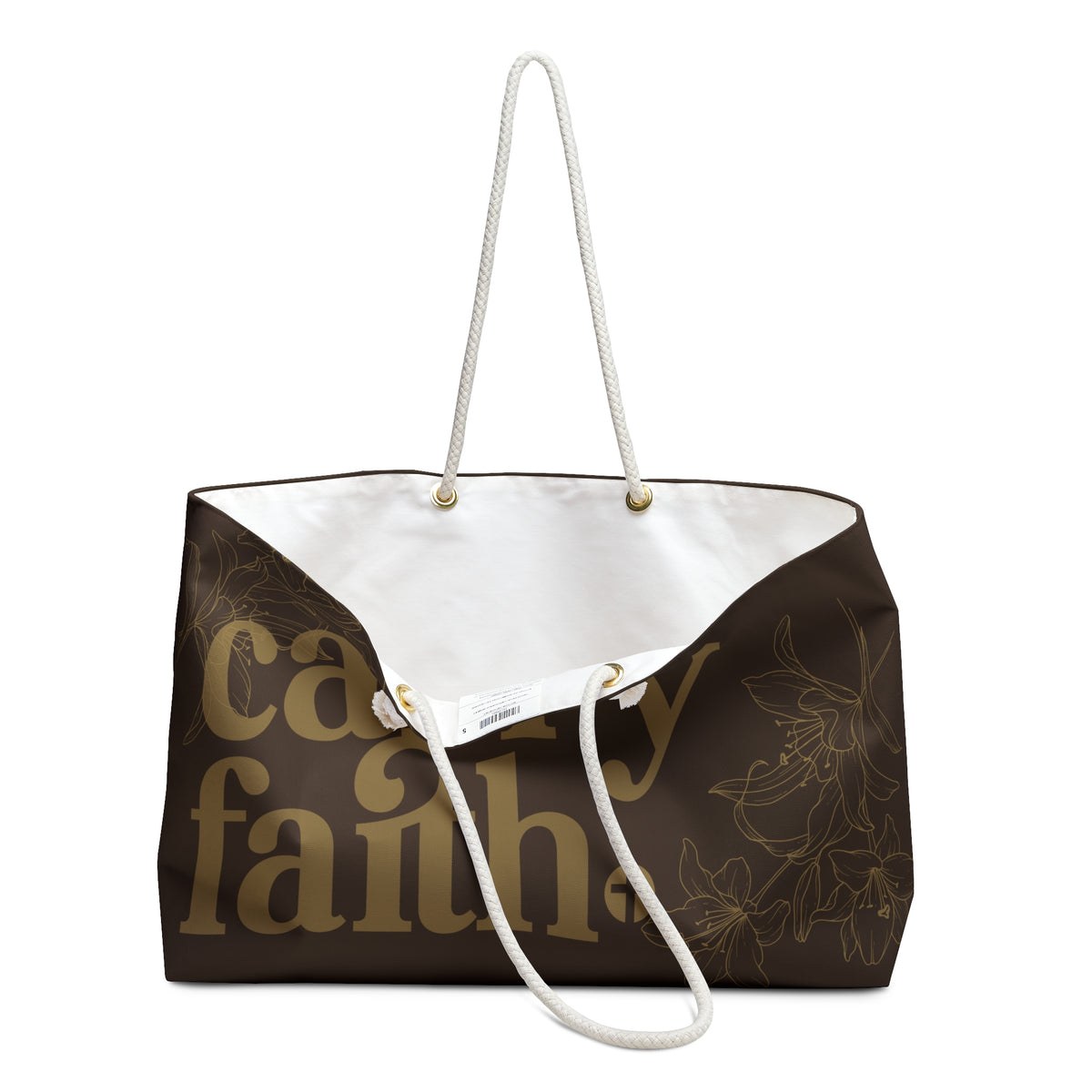 Carry Faith Mocha Weekender Tote