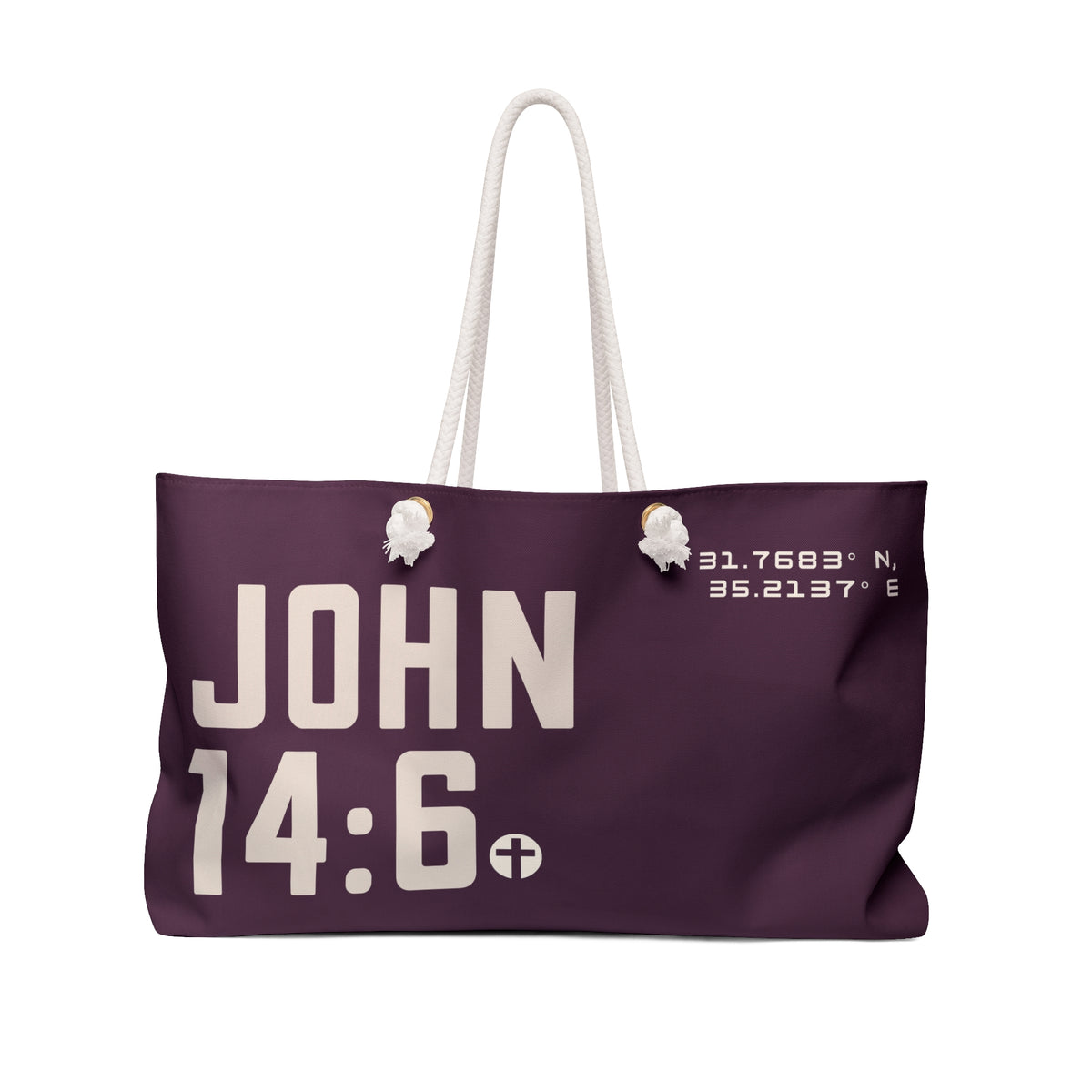 John 14:6 Plum/Cream Weekender Tote