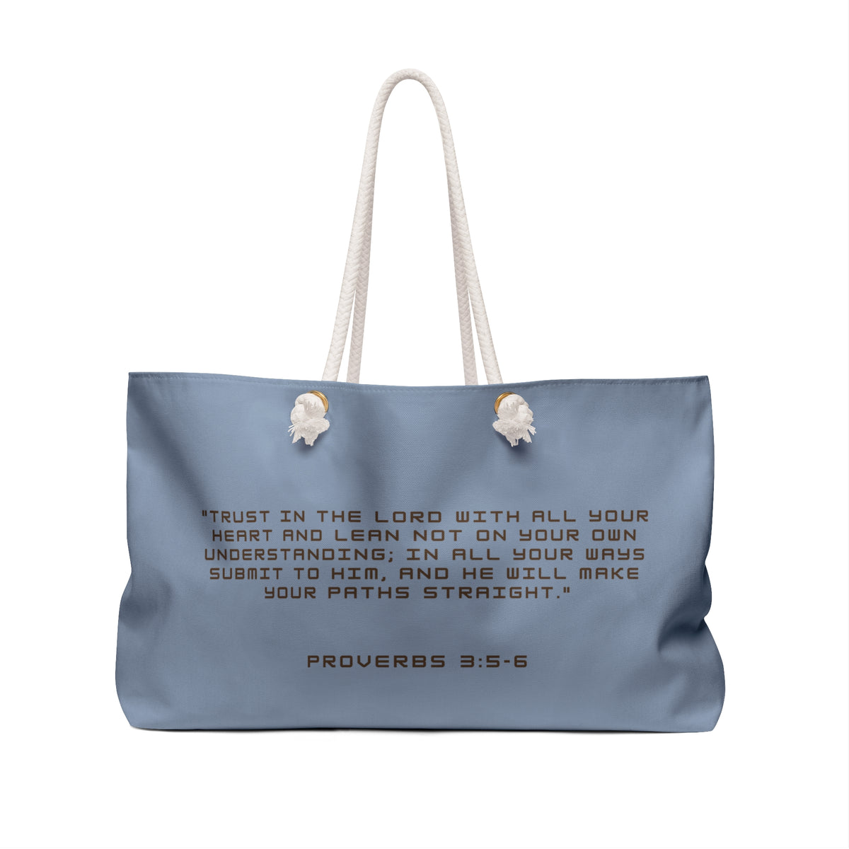 Carry Faith Muted Blue Weekender Tote