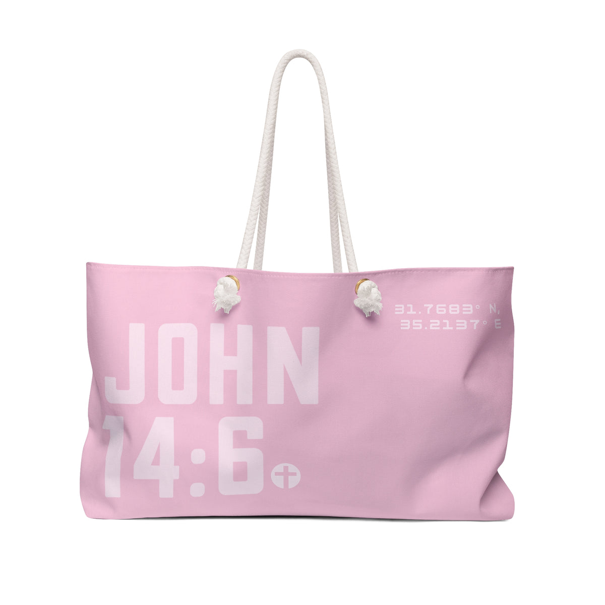 John 14:6 Pink Weekender Tote