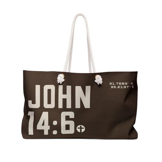 John 14:6 Brown/Cream Tote