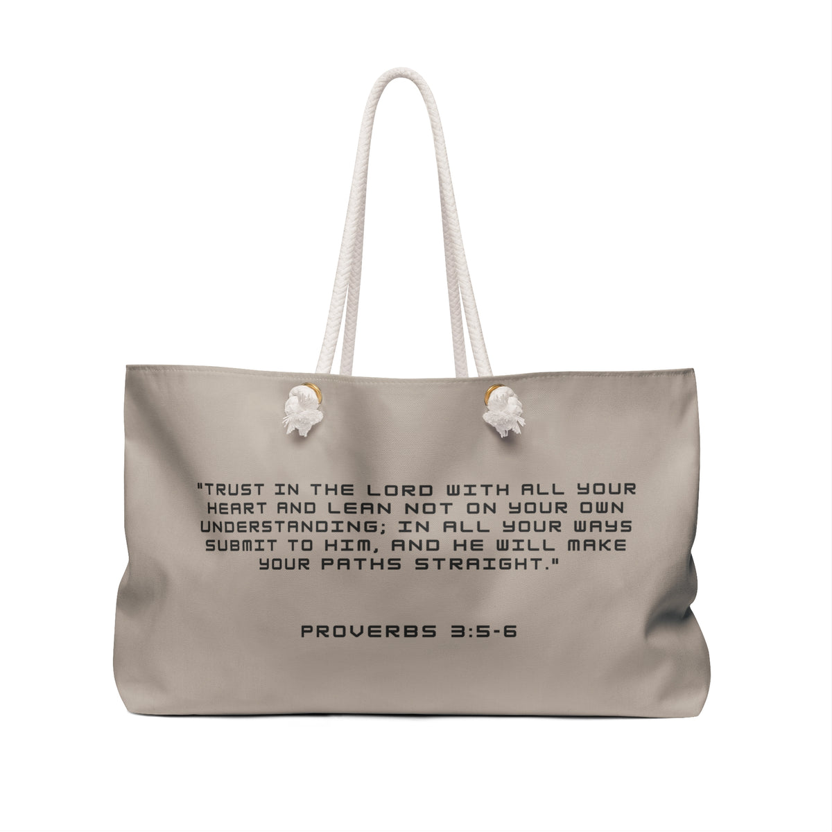 Carry Faith Beige Weekender Tote