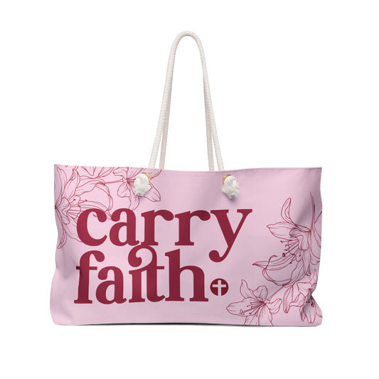 Carry Faith Cherry Blossom Weekender Tote