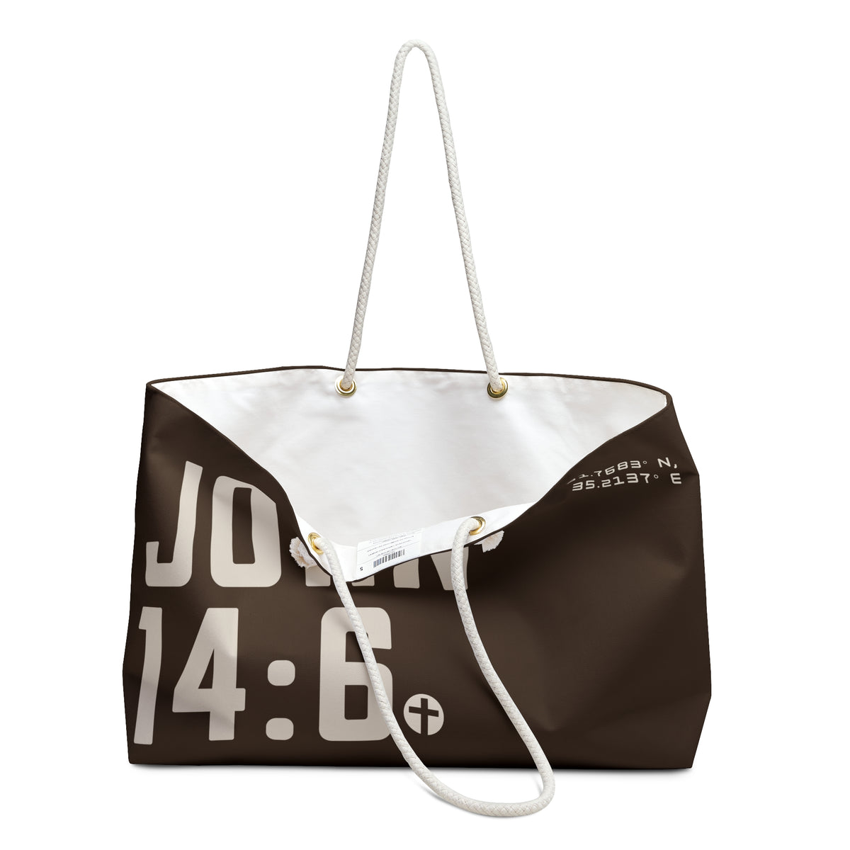John 14:6 Brown/Cream Tote