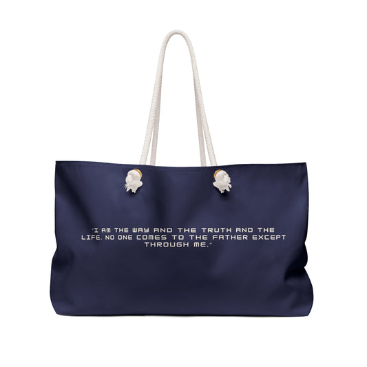 John 14:6 Navy Weekender Tote