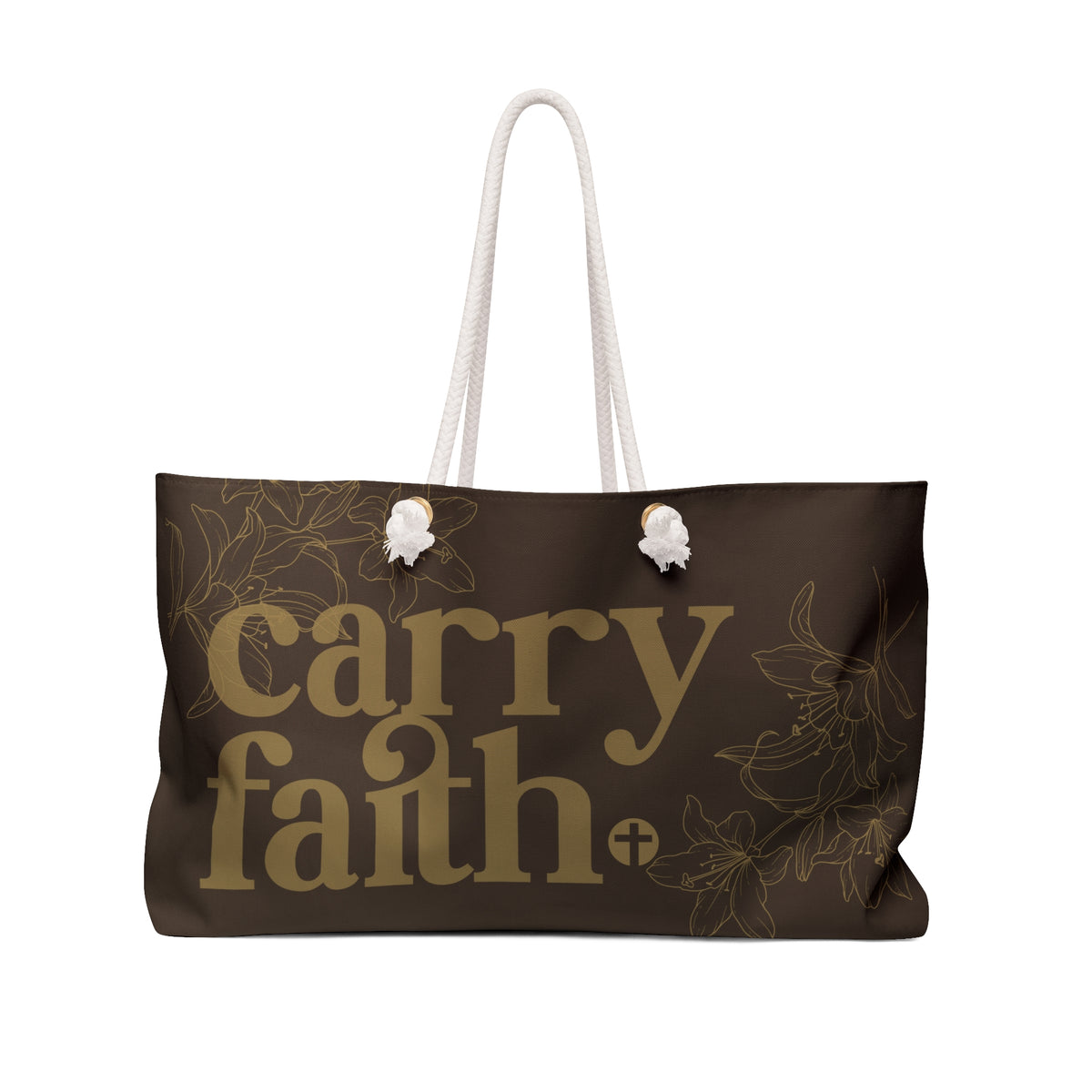 Carry Faith Mocha Weekender Tote