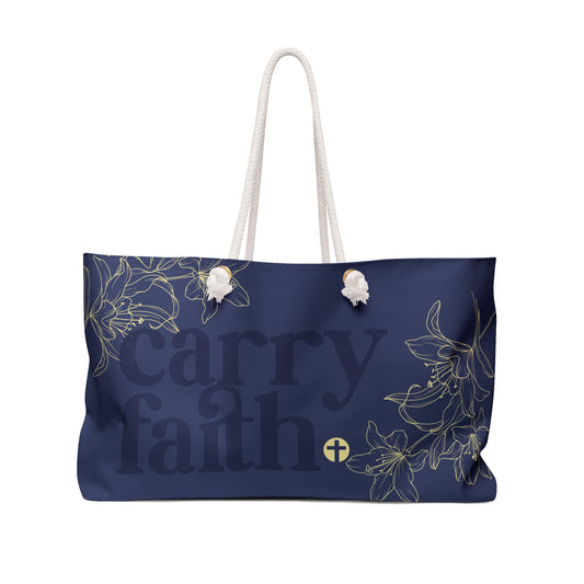 Carry Faith Midnight Weekender Tote