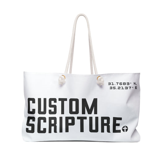 Custom Scripture Weekender Tote